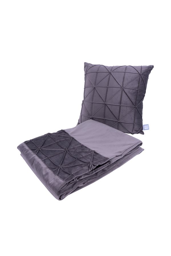 Декоративна подушка та покривало Paulina 225 Набір з 2-х штук Графіт