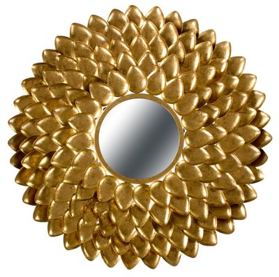 Металлическое настенное зеркало Daphne 190 в раме цвета золота Kayoom - в дом или квартиру. Фото, картинка, пример в интерьере