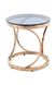 Столик Weyda 125 Круглая стеклянная столешница на металлической опоре Черный/Медный Kayoom - недорогой пример интерьера в доме или квартире
