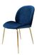 Бархатный стул со спинкой на латунных ножках Charlize 110 Синий Kayoom - недорогой пример интерьера в доме или квартире