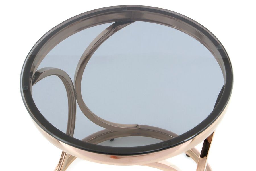 Столик Weyda 125 Круглая стеклянная столешница на металлической опоре Черный/Медный Kayoom - в дом или квартиру. Фото, картинка, пример в интерьере