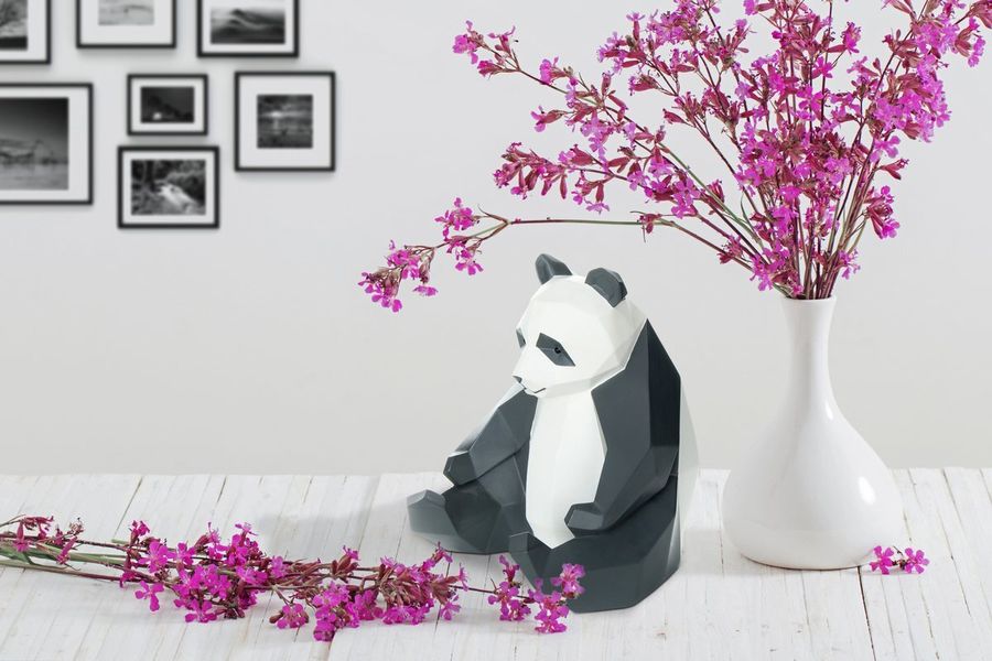 Декоративная фигурка сидящей панды Panda 110, чёрно-белая