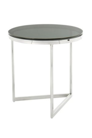 Приставной стол Wynona 125 Круглая столешница на металлической ножке Черный / Серебристый Kayoom - в дом или квартиру. Фото, картинка, пример в интерьере