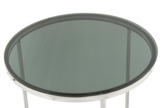 Приставний стіл Wynona 125 Круглий Чорний/Сріблястий