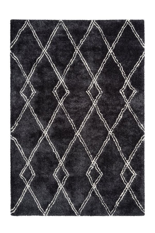 Високоворсний килим з ретро-візерунком Orlando 125 Антрацит 80 х 150