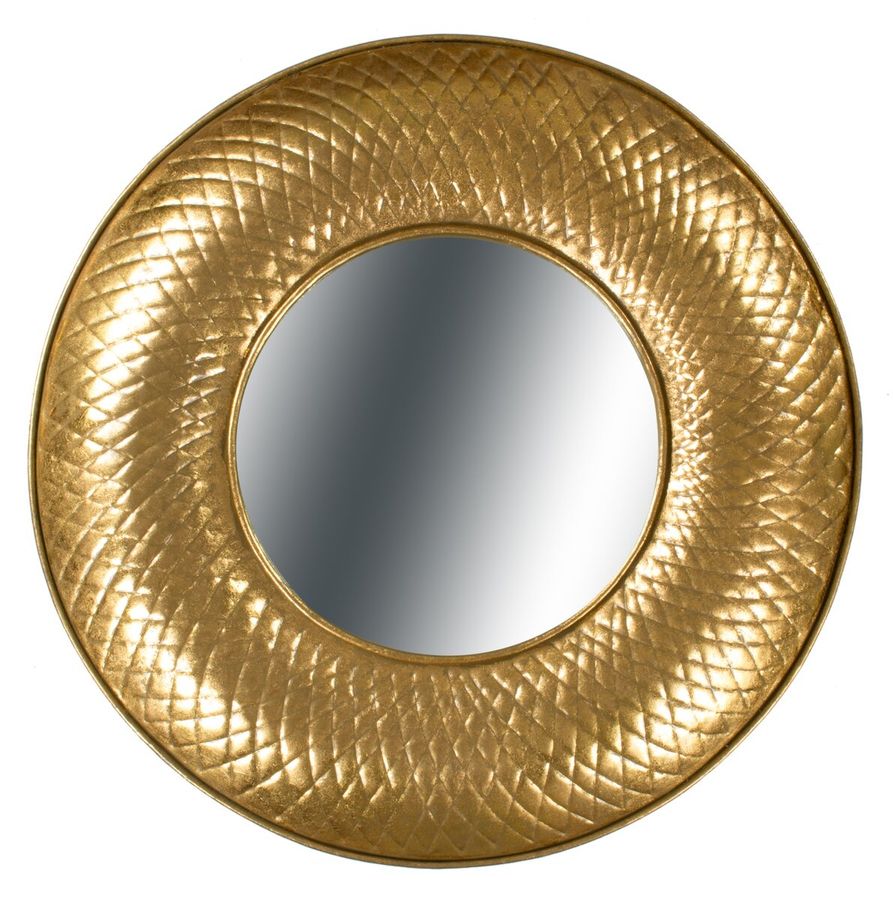 Металлическое настенное зеркало Cleo 290 золотое Kayoom - в дом или квартиру. Фото, картинка, пример в интерьере