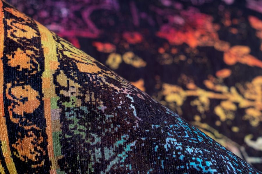 Безворсовой ковёр в стиле винтаж и насыщенных тёмных тонах Galaxy 400 Коричневый / Разноцветный